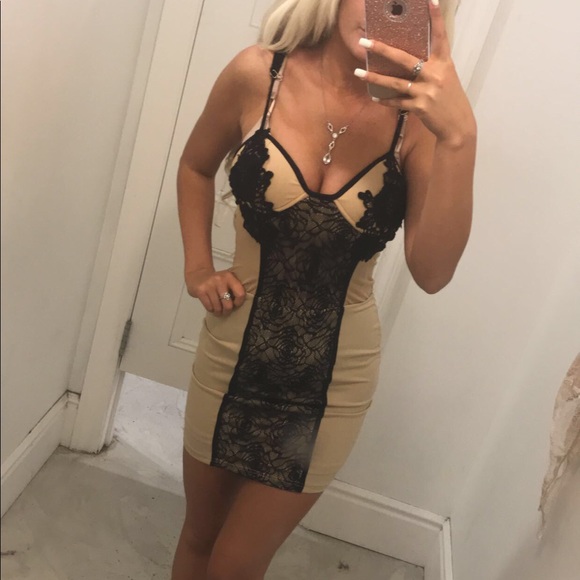 top chic Dresses & Skirts - Black and nude lace dress
